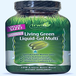 Amazon.com: Irwin Naturals Women's Living Green Liquid-Gel Multi Vitamin -  70 Essential Nutrients, Vitamins, Wholefood Blend - Targeted Support - 120  Liquid Softgels : Health & Household